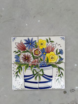 Fresque Faience de Desvres 26cm ×26 cm signé Desvres