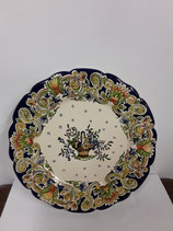 Assiette à accrocher Faience de Desvres Décor Rouen Diamètre 24 cm