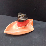Cendrier Le France Cheminée qui fume ,Longueur 19cm Hauteur 8,5 cm signé France