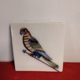 Ancien Carreau Carrelage Décor Oiseau Couleurs Côté Droit Faience De Delft 13cm épaisseur 1cm
