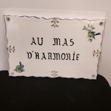 Plaque de maison Faience De Desvres 29cm ×20 cm Décor Oiseau