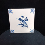 Ancien Carreau Carrelage Faience De Delft 10cm Décor Oiseau