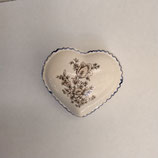 Coeur Faience De Desvres Hauteur 3cm Diamètre 6cm Décor fleur