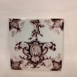 Ancien Carreau Carrelage Faience De Delft 13cm Manganèse