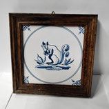 Ancien Carreau Carrelage Encadré Faience De Delft 16cm L Écureuil