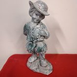 Jeune Garçon Breton au crabe Faience De Desvres Hauteur 25cm