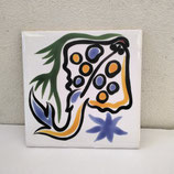 Carreau Carrelage Faience De Desvres 15cm Poisson raie Fourmaintraux Delassus