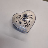 Coeur Faience De Desvres Hauteur 3cm Diamètre 6cm Décor Fleur