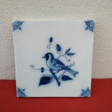 Ancien Carreau Carrelage Faience De Delft Décor Oiseau 13cm ×13cm