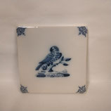 Ancien Carreau Carrelage Faience De Delft 13cm Décor Oiseau