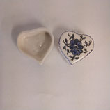 Cœur Faience de Desvres Décor vert et une rose Diamètre 6cm Hauteur 3cm