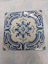 4 Carreaux Anciens Faience Azulejos Portugal 14 cm ×14cm réf AB16