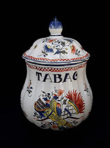 Pot À Tabac Faience De Desvres Décor Rouen Masse Frères