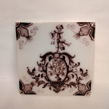 Ancien Carreau Carrelage Faience De Delft 13cm Manganèse