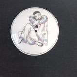 Coffert à bijoux Porcelaine Diamètre 11cm Hauteur 5 cm Pierrot