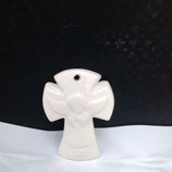 Croix ange gardien Blanche Faience De Desvres Hauteur 11cm Largeur 7,5 cm
