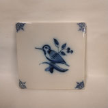 Ancien Carreau Carrelage Faience De Delft Décor Oiseau 13cm