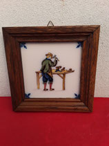 Ancien Carreau Faience à accrocher ou à poser18cm×18 cm réf 5