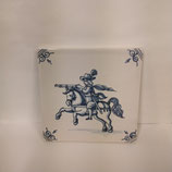 Ancien Carreau Carrelage Faience De Delft 13cm Cavalier Cheval