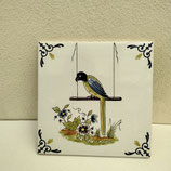 Carreau Carrelage Faience De Desvres 13cm Oiseau Fourmaintraux Delassus