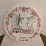 Assiette de Naissance Fille née en Hiver diamètre 26 cm à accrocher