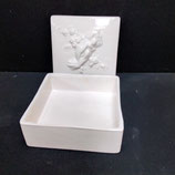 Coffret De Baptême ,Dragées ou autres Faience De Desvres Diamètre 11,5 cm Hauteur 5 cm
