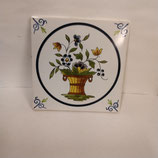 Carreau Carrelage Faience De Desvres 13cm Panier Fleur