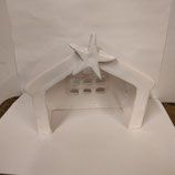 Étable avec étoile pour crèche Faience de Desvres 19x14 cm