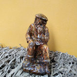 Pêcheur et sa  pipe Nyto  Faience De Desvres Hauteur 23cm Longueur 12cm