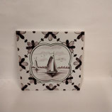 Ancien Carreau Carrelage Faience De Desvres 13cm Décor Bateau Voilier Couleur Manganèse