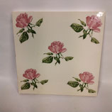Grand Ancien Carreau Carrelage Faience De Saint Amand 15cm Décor Roses