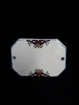 Plaque de porte Faience de Desvres Décor Rouen Longueur 15 cm Hauteur 11cm