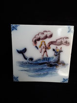 Carreau  Sirène réf 9  dimensions 13cm ×13cm Faience de Delft