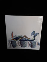 Carreau  Sirène réf 11   dimensions 13cm ×13cm Faience de Delft stock 3