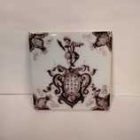 Ancien Carreau Carrelage Faience De Delft 13cm Manganèse