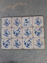 Lot de 12 Carreaux Faience de Desvres dimensions 11cm×11cm référence AB24