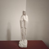 Grande Vierge Blanche Fine H 22cm Religieux Chapelet Communion Faience De Desvres