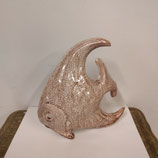 Poisson Rouge et Blanc Craquelé Faience De Desvres Hauteur 22cm Longueur 20cm Pièce unique