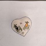 Coeur Faience De Desvres Diamètre 6cm Hauteur 3cm Decor fleurs
