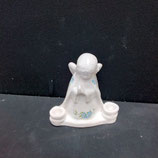 Ange Gardien Fleurs Bleues Faience De Desvres Hauteur 12cm Longueur 11cm porte Bougies