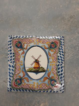 Anciens Carreaux Carrelages Faience de Delft avec Moulin 26 cm ×26 cm