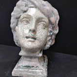 Nouveau  ! Buste Craquelé Faience De Desvres Hauteur 28 cm L 12,5 cm