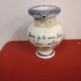 Pot Trompeur Faience De Desvres Hauteur 15cm Diamètre 10cm