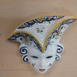 Masque Faience De Desvres Décor Rouen Largeur du haut 20 cm Hauteur 17 cm