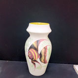 Ancien Vase Faience Vallauris Décor Poissons Hauteur 31cm Diamètre 11cm
