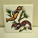 Carreau Carrelage Faience De Desvres 15cm Fourmaintraux Delassus Crustacés