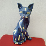 Chat Art Déco Faience De Desvres Hauteur 30 cm couleur unique