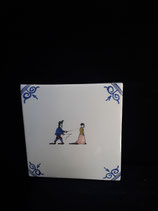 Ancien Carreau Delft Jeux numéro 17  dimensions 13cm ×13cm