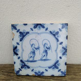 Ancien Carreau Carrelage Faience De Desvres 13cm personnages Cerceaux