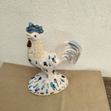 Coq Art Déco Faience De Desvres Hauteur 17cm base du socle 10 cm